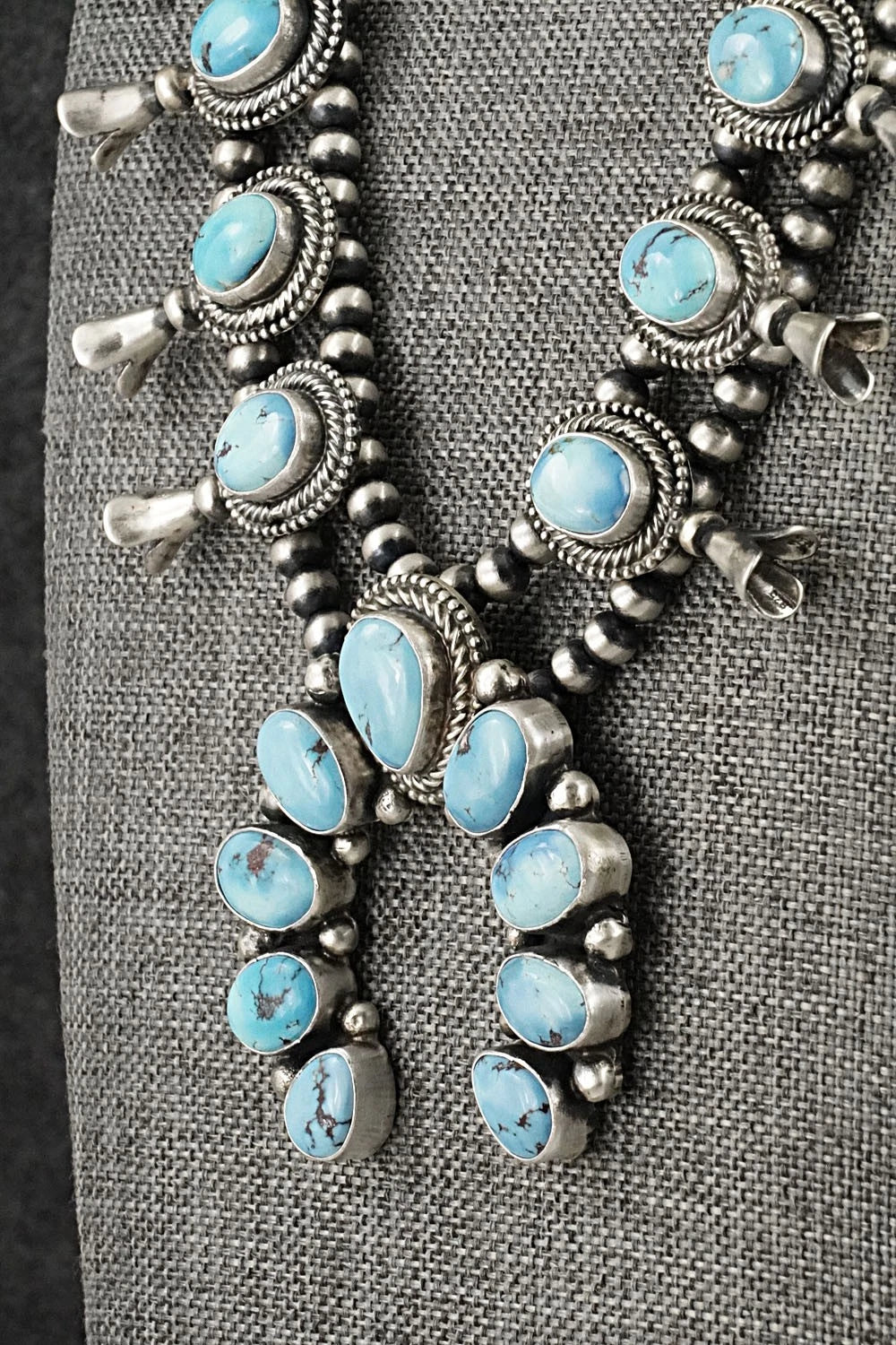 Turquoise & Sterling Silver Squash Blossom Set - Darrin Livingston