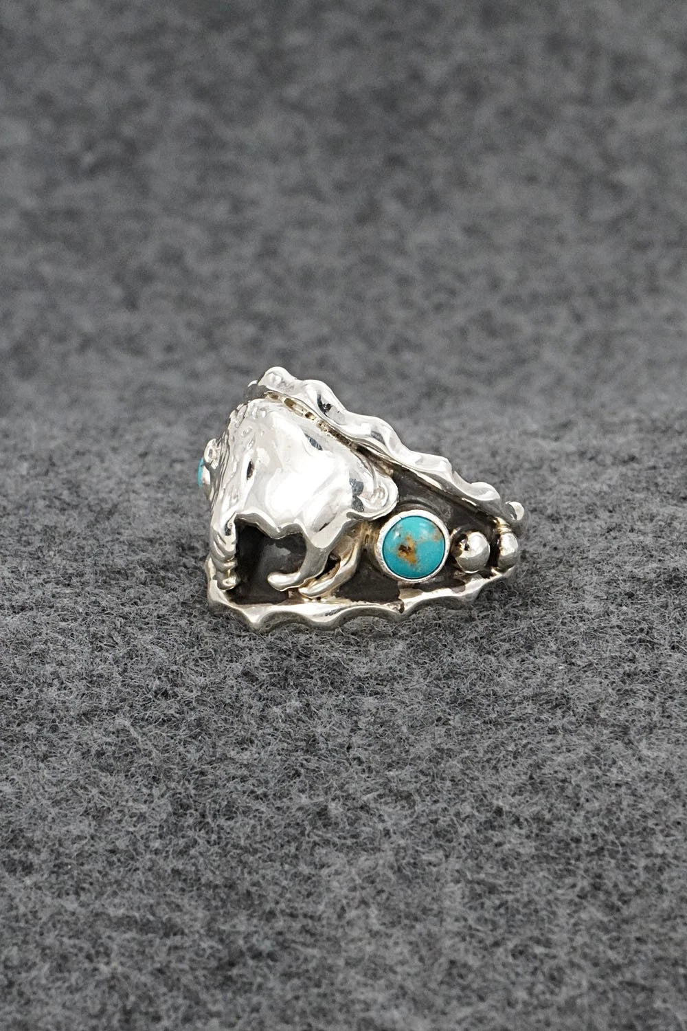 Turquoise & Sterling Silver Ring - Genevieve Francisco - Size 11.5
