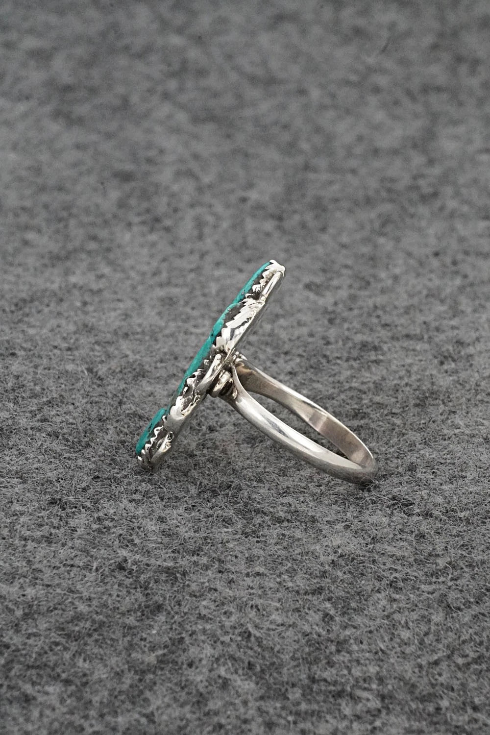Turquoise & Sterling Silver Ring - Priscilla Reeder - Size 8