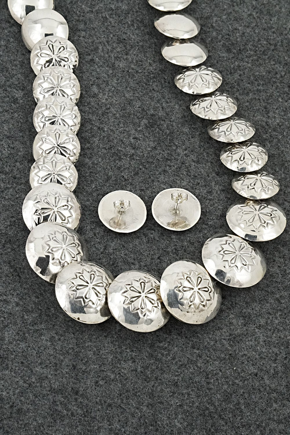 Turquoise & Sterling Silver Necklace and Earrings Set - Tim Thompson