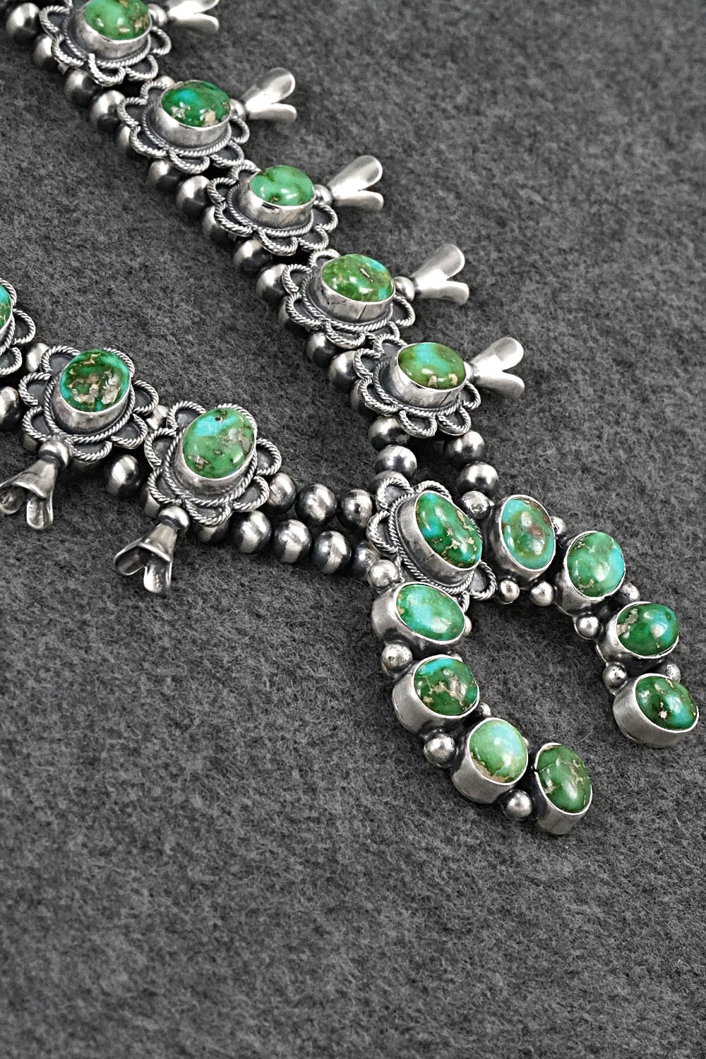 Turquoise & Sterling Silver Squash Blossom Set - Darrin Livingston