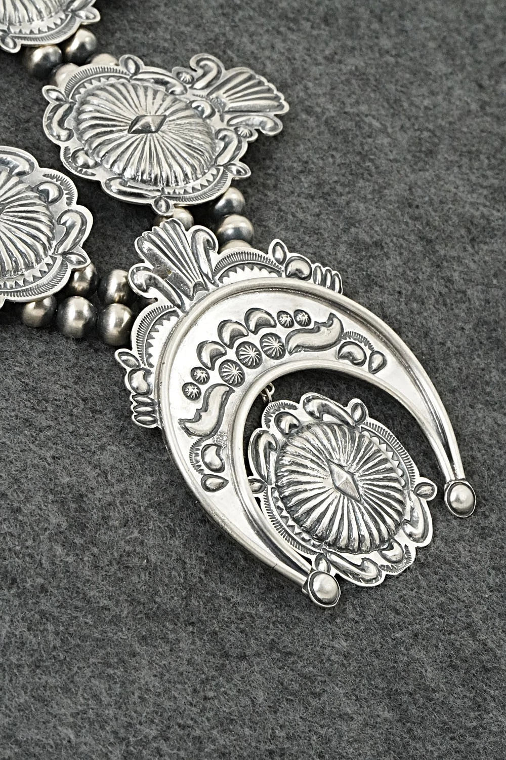 Sterling Silver Squash Blossom Necklace - Terry Charlie