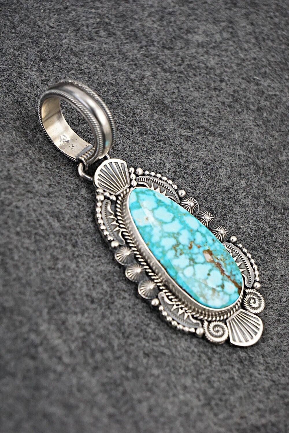 Turquoise & Sterling Silver Pendant - Michael Calladitto
