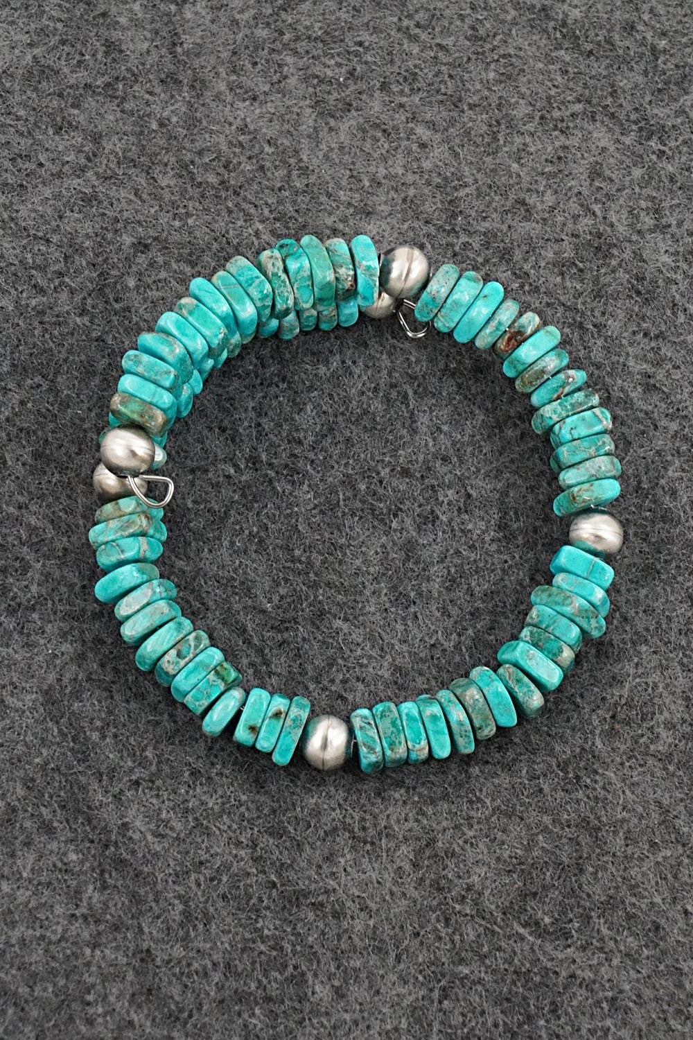 Turquoise & Sterling Silver Bracelet - Doreen Jake