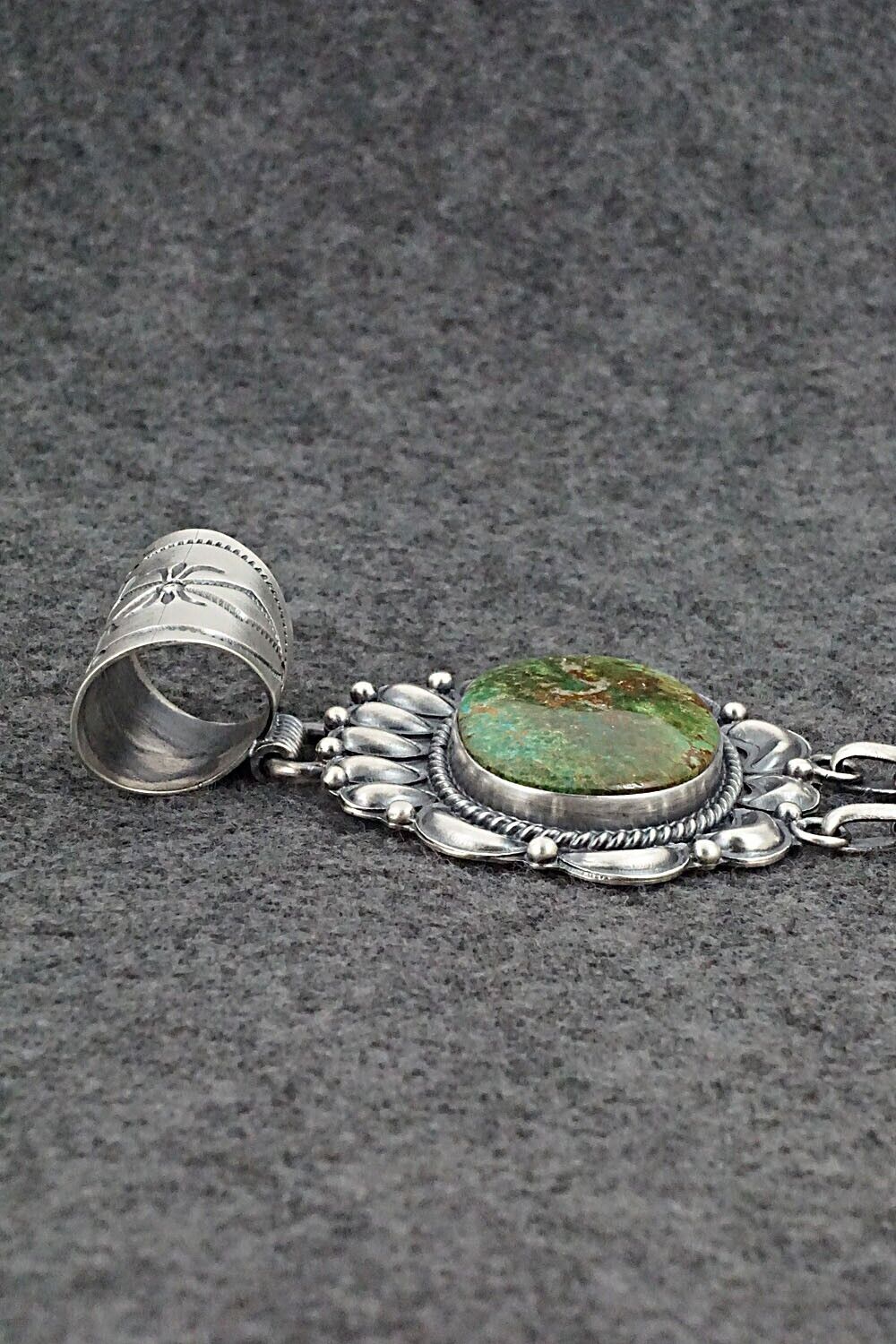 Turquoise & Sterling Silver Pendant - Raymond Delgarito