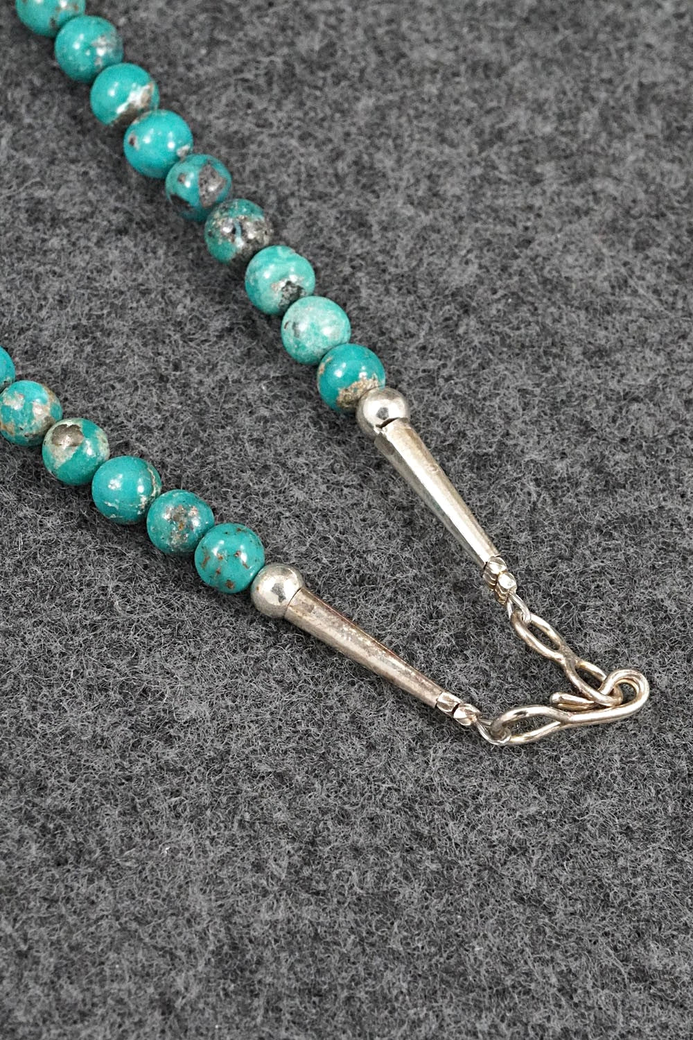Turquoise & Sterling Silver Necklace 18" - Doreen Jake