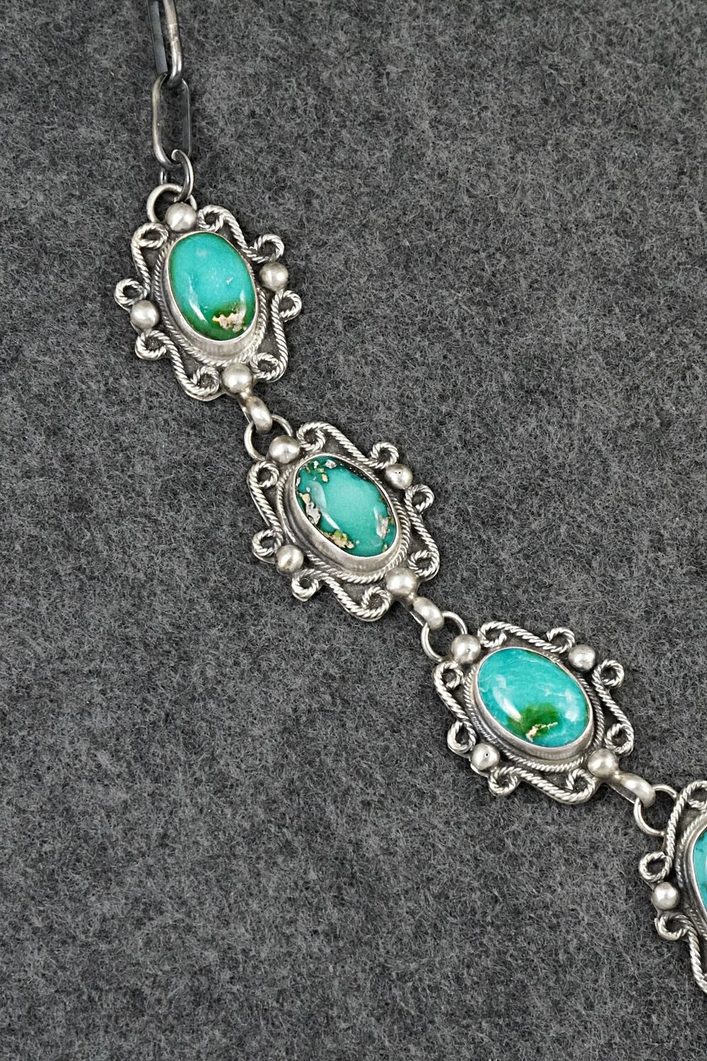Turquoise & Sterling Silver Necklace and Earrings Set - Kathleen Livingston