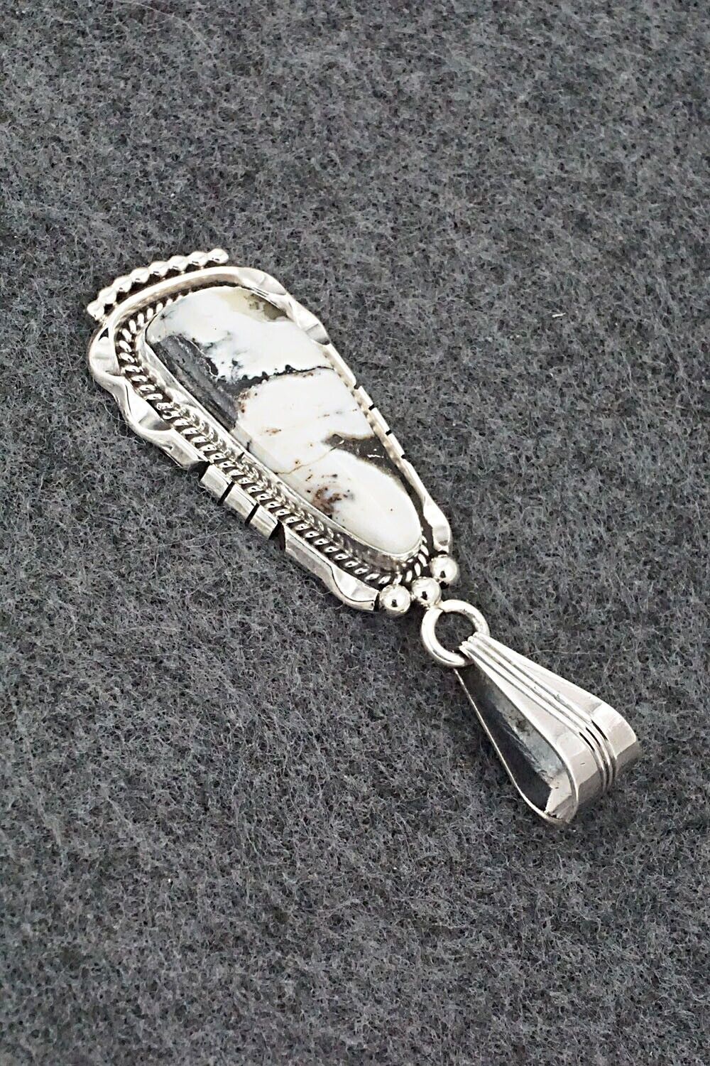 White Buffalo & Sterling Silver Pendant - Samuel Yellowhair