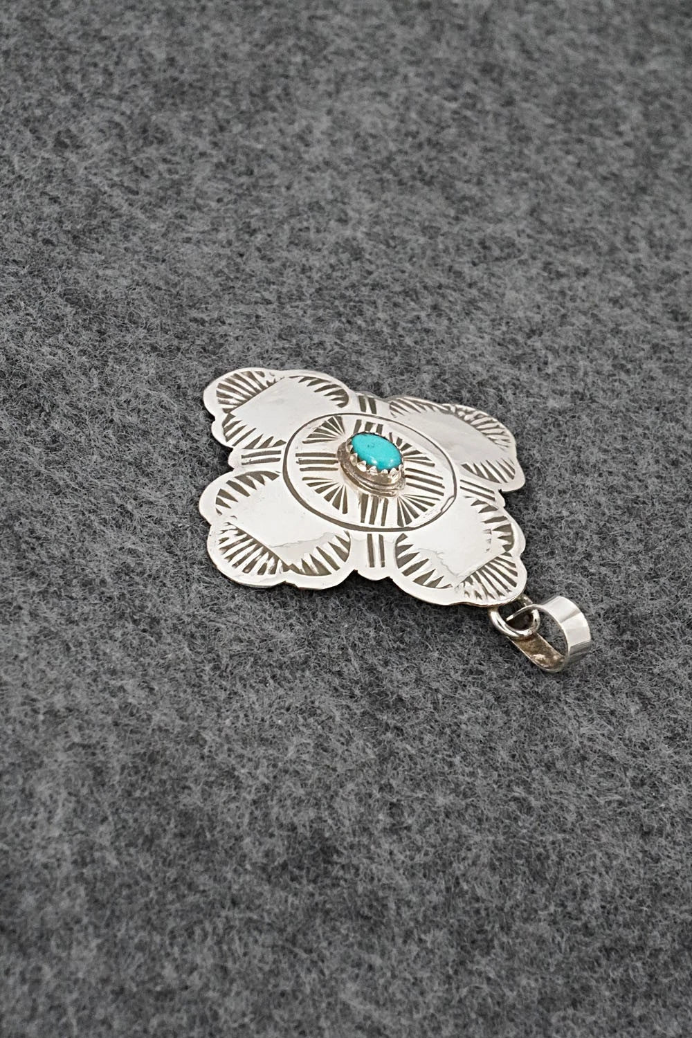 Turquoise & Sterling Silver Pendant - Bertha Begay