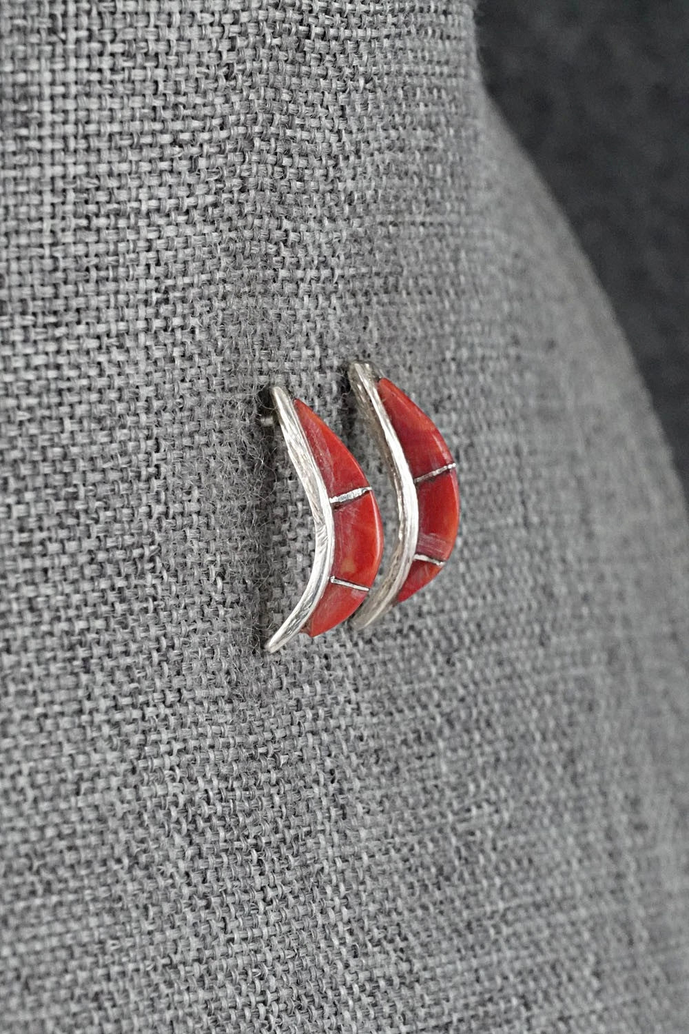 Coral & Sterling Silver Earrings - Kent Lonjose