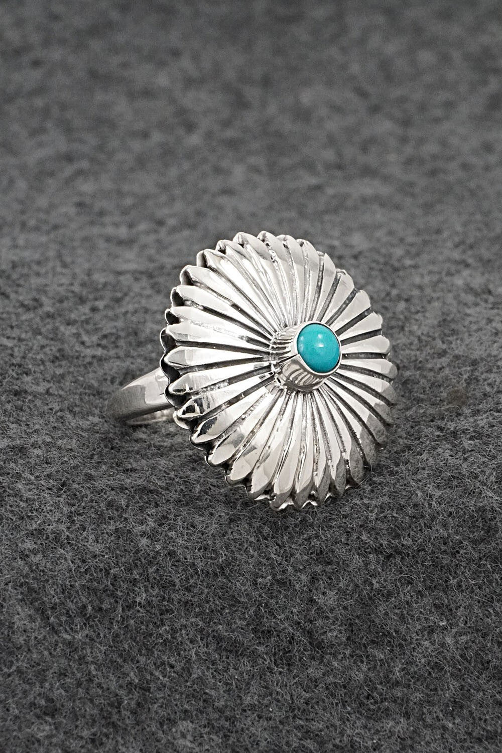 Turquoise & Sterling Silver Ring - Alice Rose Saunders - Size 8.5