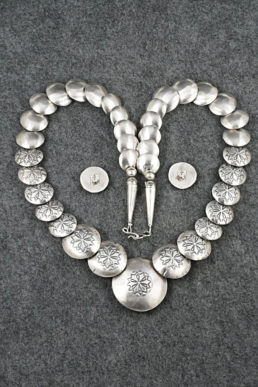 Turquoise, Coral & Sterling Silver Necklace and Earrings Set - Tim Thompson