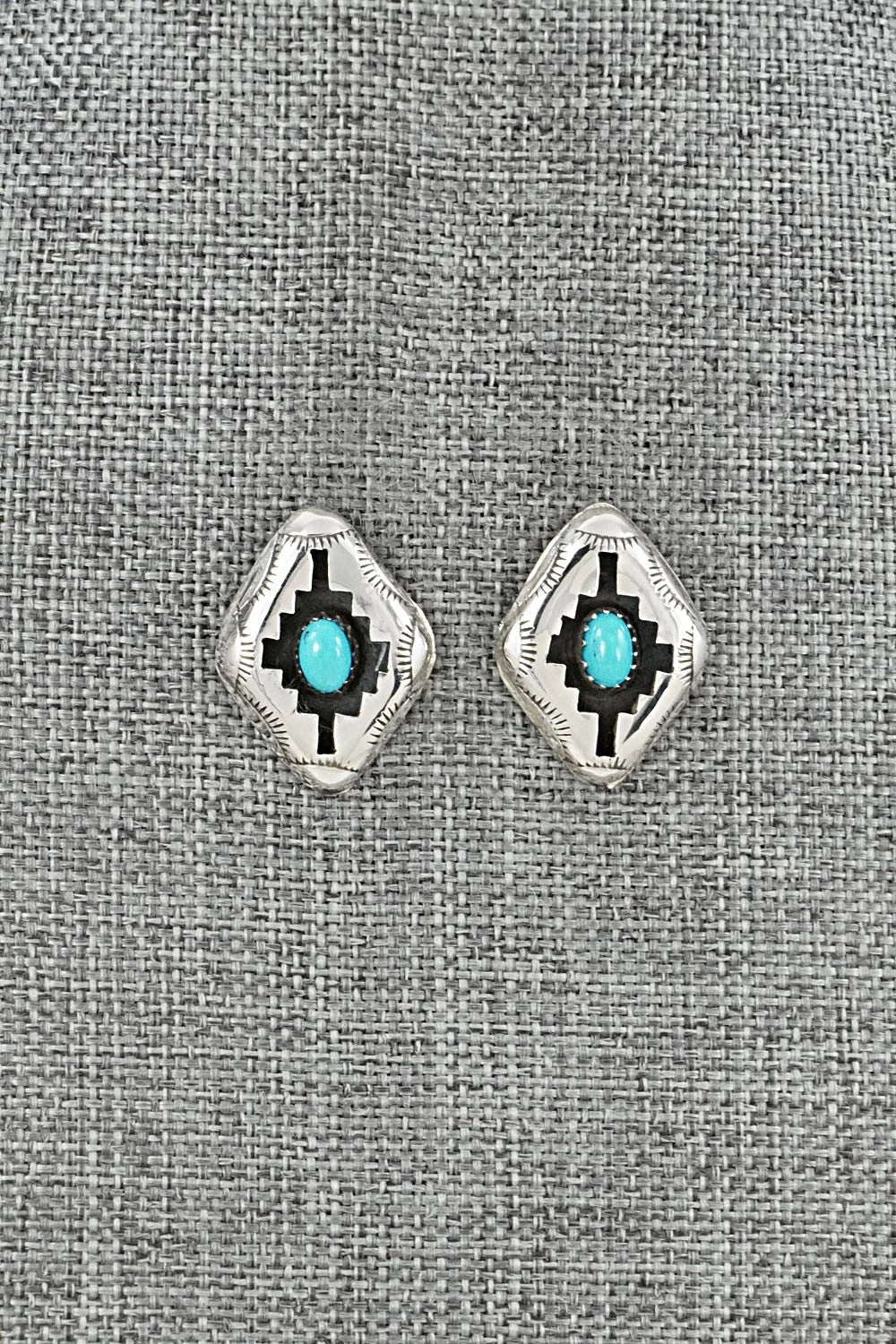 Turquoise & Sterling Silver Earrings - Phil Perry