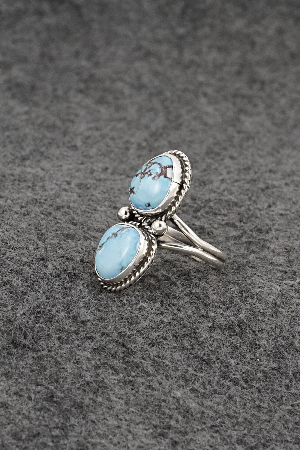 Turquoise & Sterling Silver Ring - Eugene Gruber - Size 7