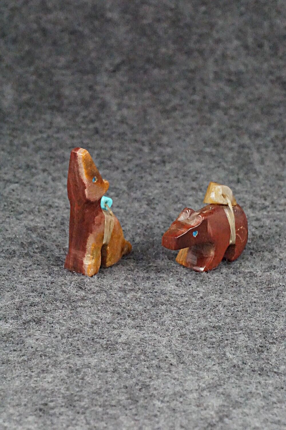 Bear and Coyote Zuni Fetish Carvings - Fernando Laiwakete