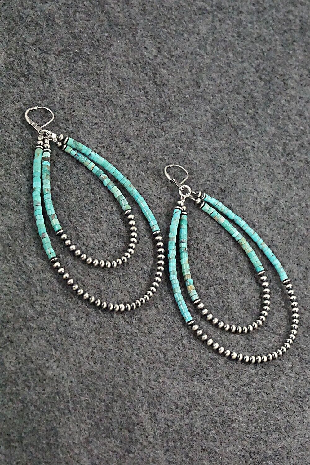 Turquoise & Sterling Silver Earrings - Ester Reano