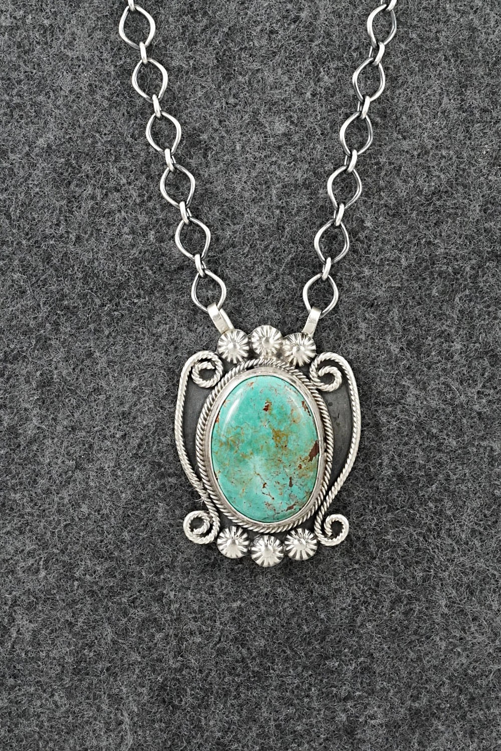 Turquoise & Sterling Silver Necklace - Cordell Platero