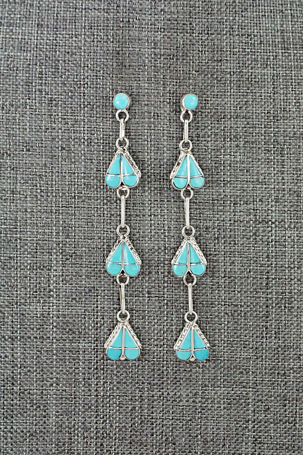 Turquoise and Sterling Silver Earrings - Velda Nastacio