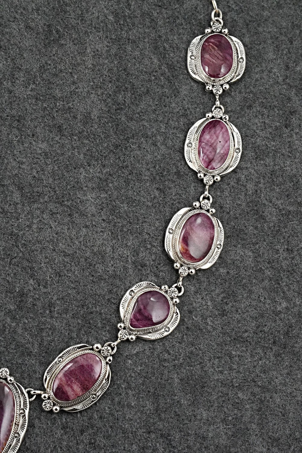 Spiny Oyster & Sterling Silver Necklace and Earrings Set - Paul Livingston