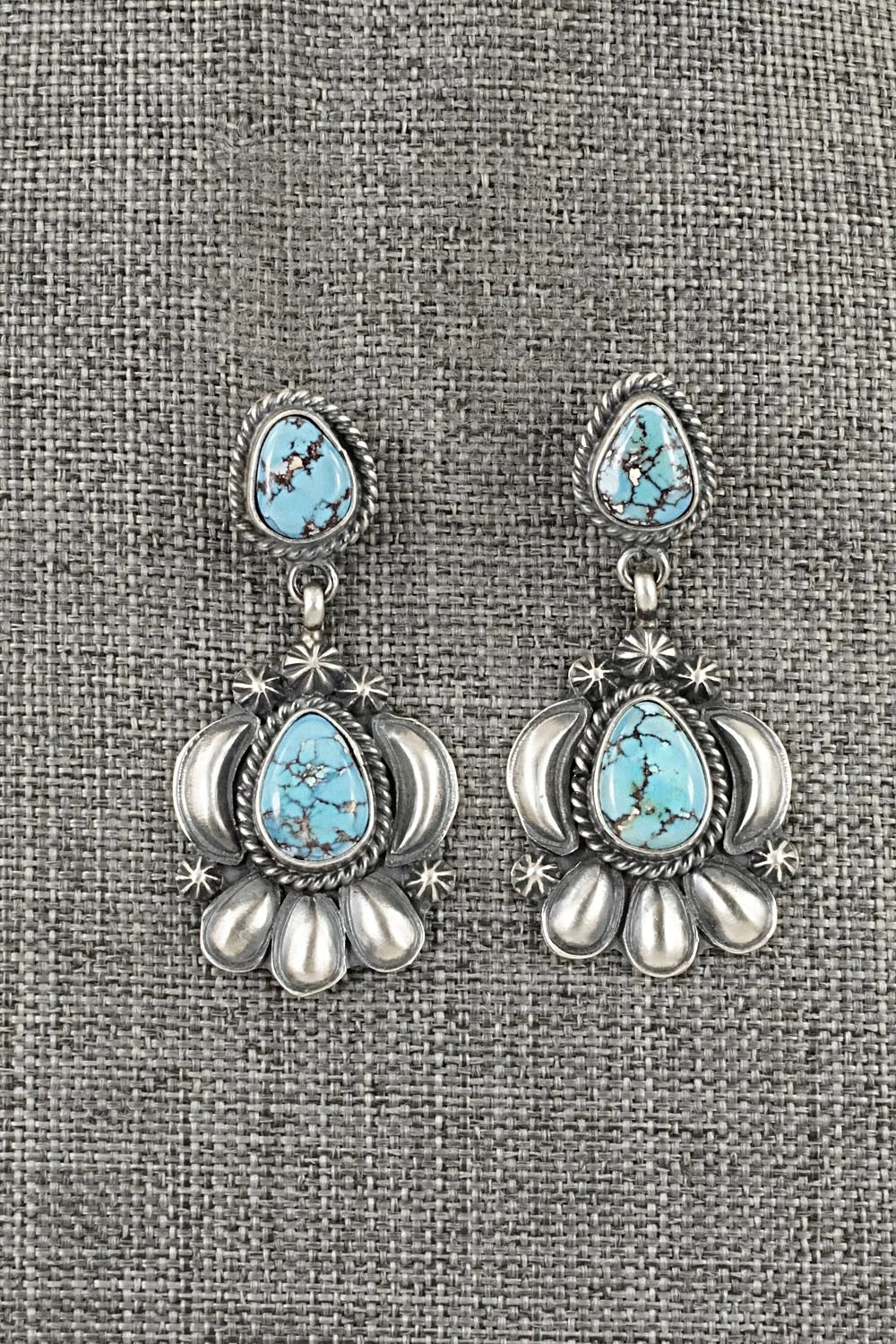 Turquoise & Sterling Silver Squash Blossom Set - Raymond Delgarito