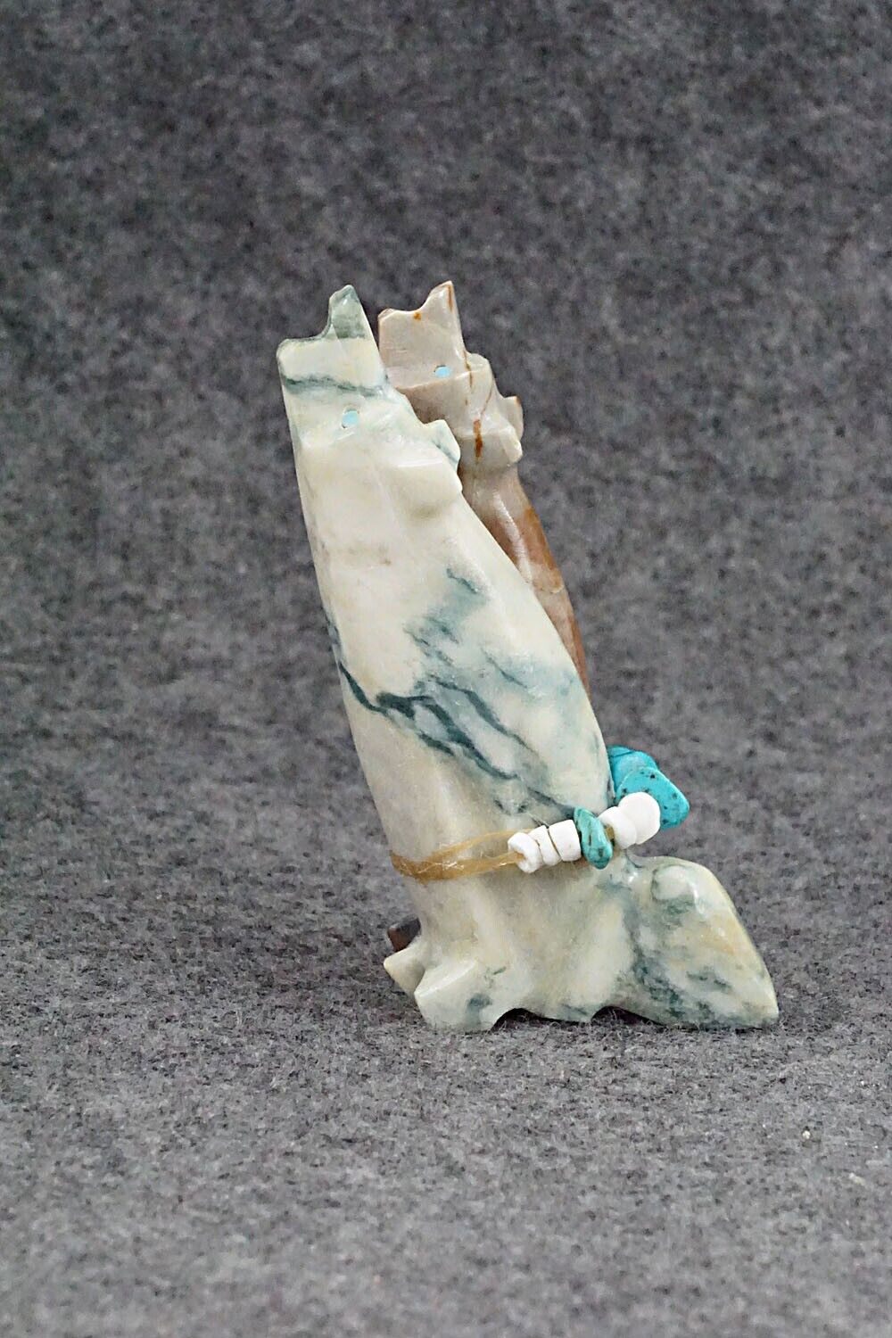 Wolf Pair Zuni Fetish Carving - Tim Lementino