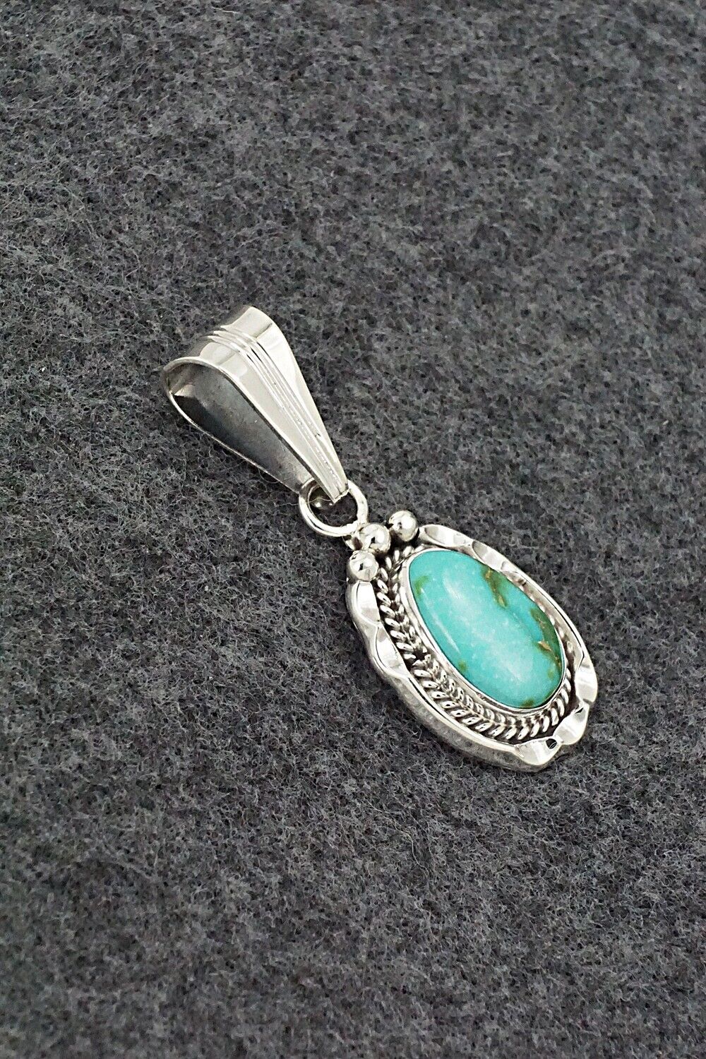 Turquoise & Sterling Silver Pendant - Samuel Yellowhair