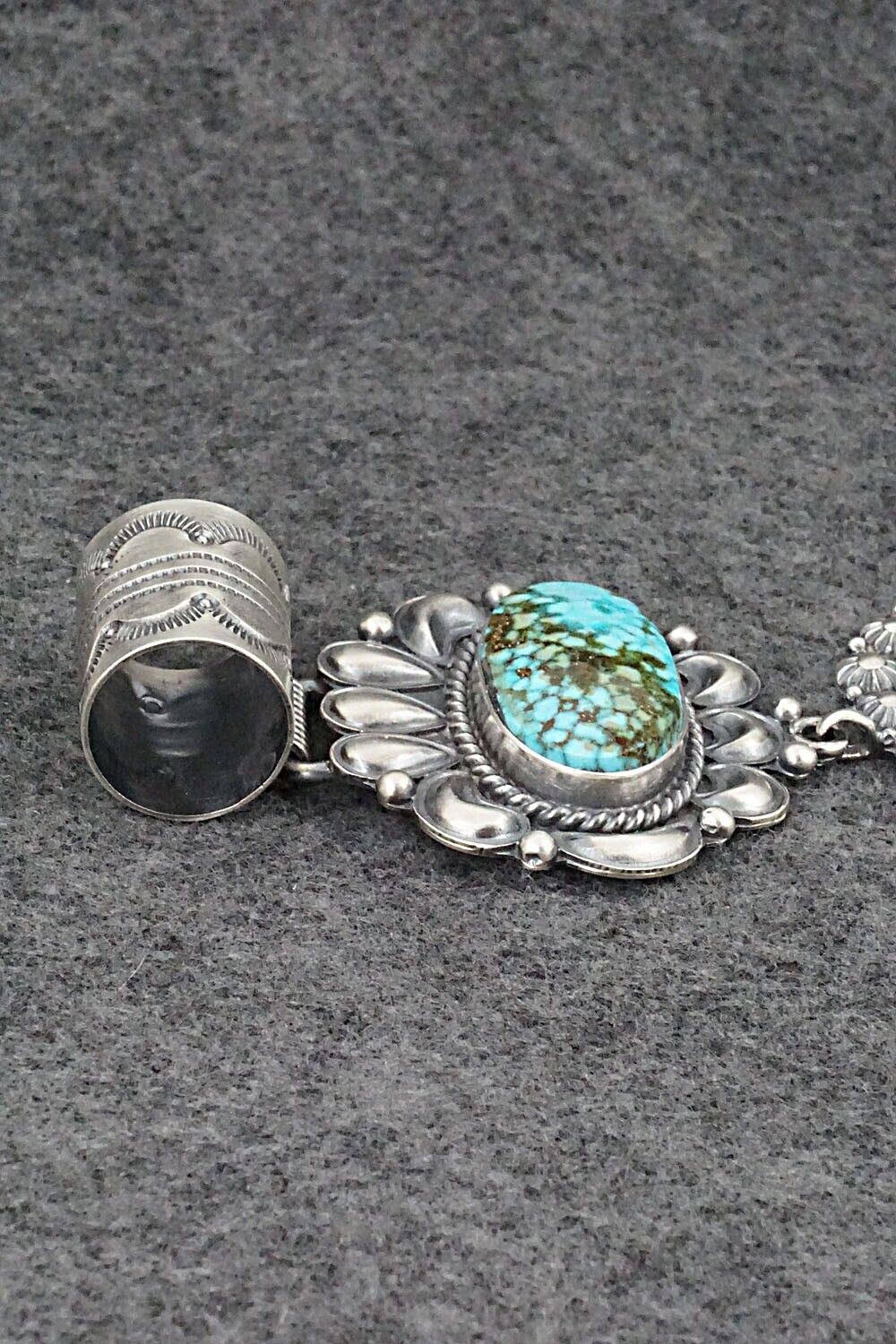 Turquoise & Sterling Silver Pendant - Raymond Delgarito