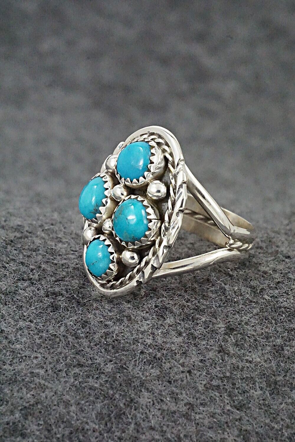 Turquoise & Sterling Silver Ring - Melvin Chee - Size 8