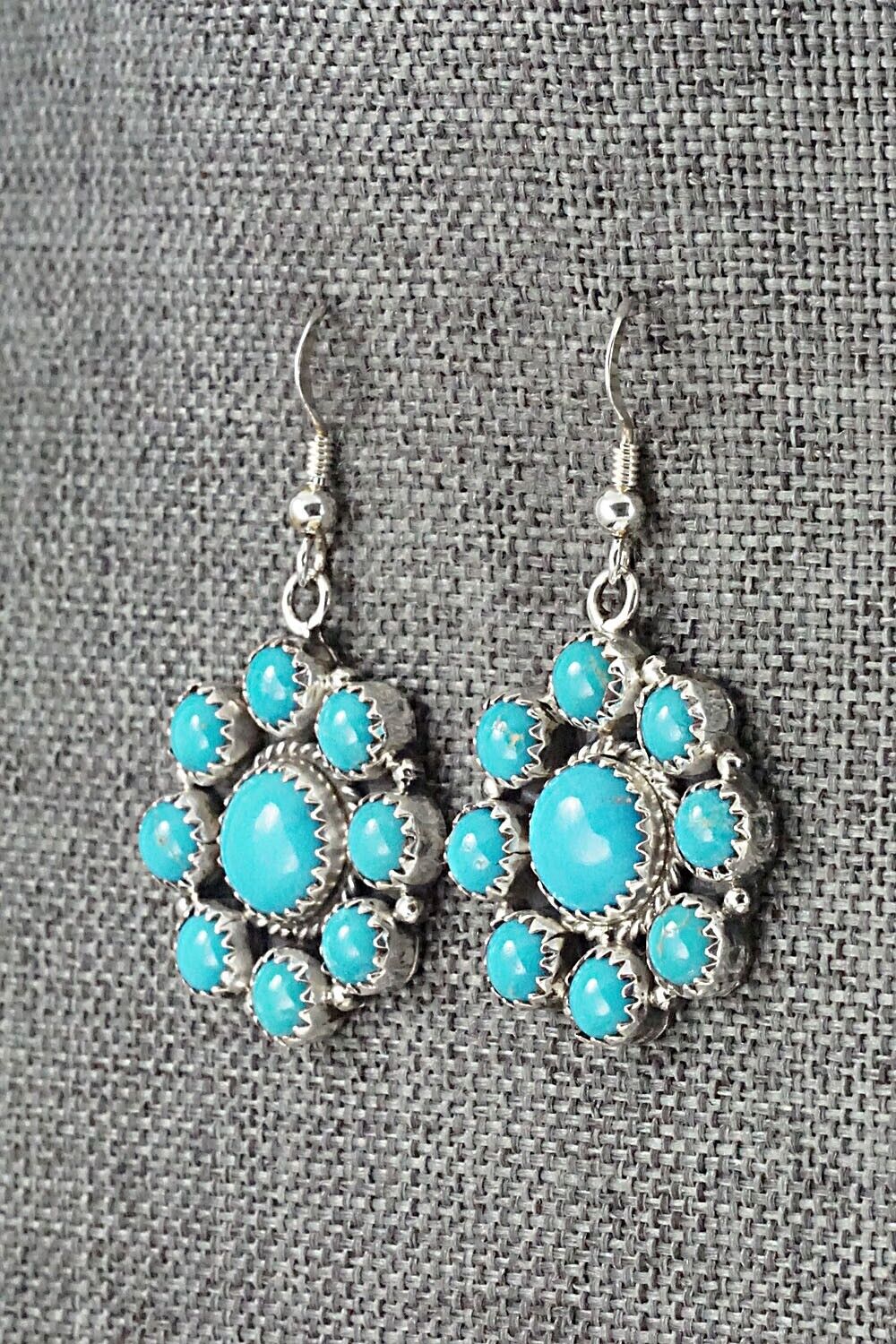 Turquoise & Sterling Silver Necklace and Earrings Set - Anna Spencer