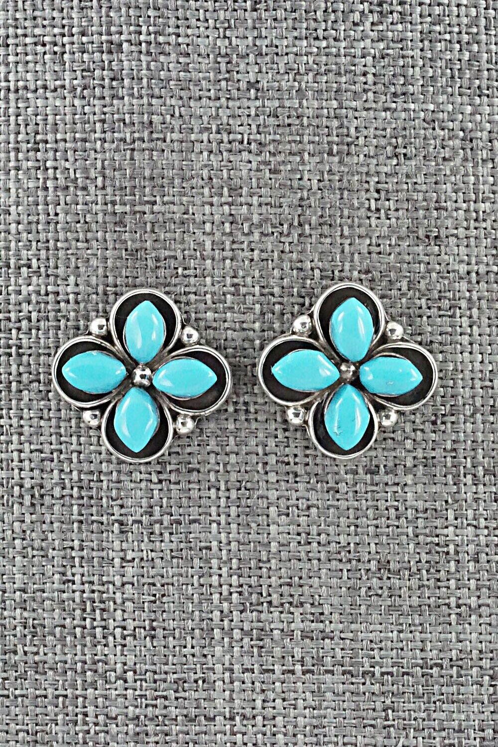 Turquoise & Sterling Silver Earrings - Valda Cachini