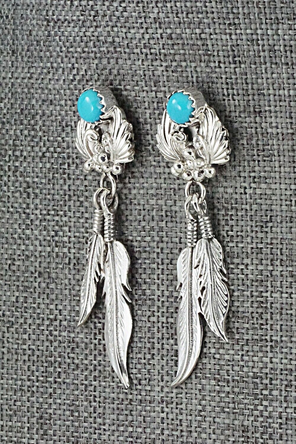 Turquoise & Sterling Silver Earrings - Roger Pino