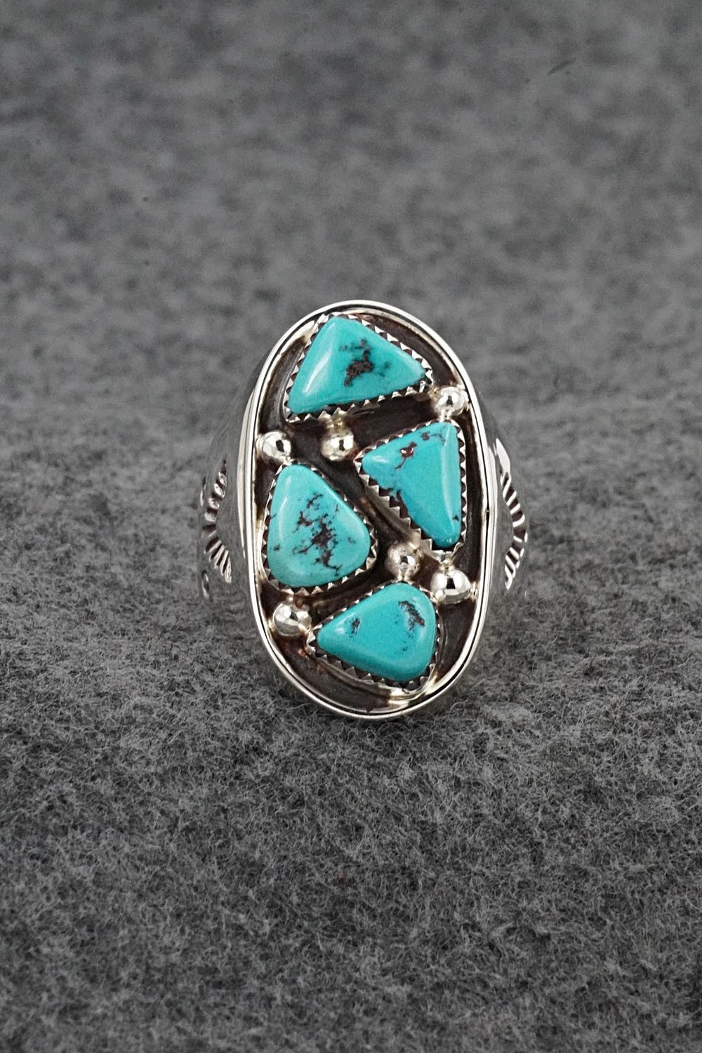 Turquoise & Sterling Silver Ring - Anthony Brown - Size 10.5