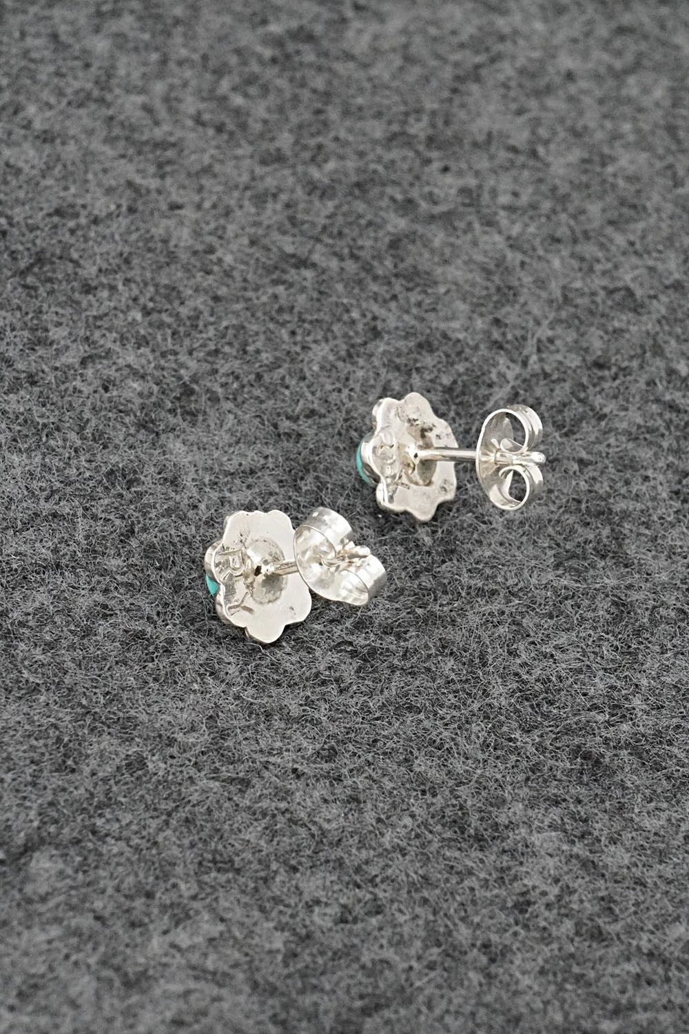 Turquoise & Sterling Silver Earrings - Roland Yatsate
