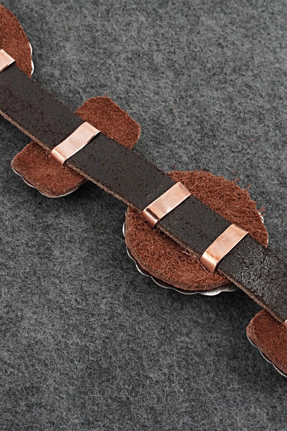 Turquoise, Sterling Silver & Leather Concho Belt - Dan Morgan