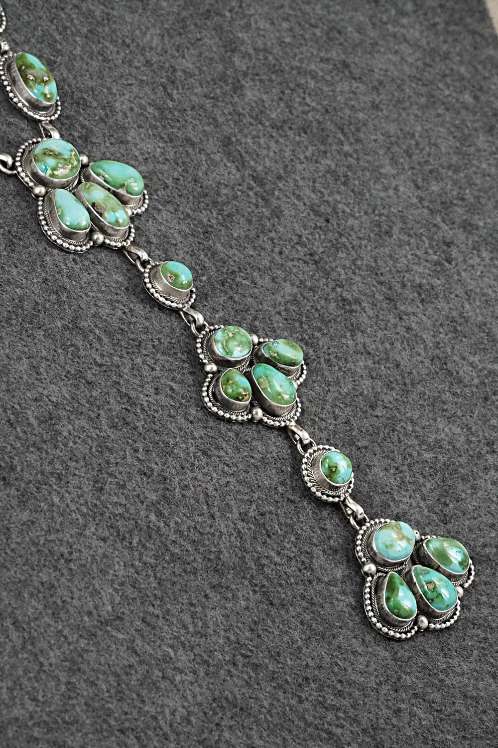 Turquoise & Sterling Silver Necklace and Earrings Set - Paul Livingston