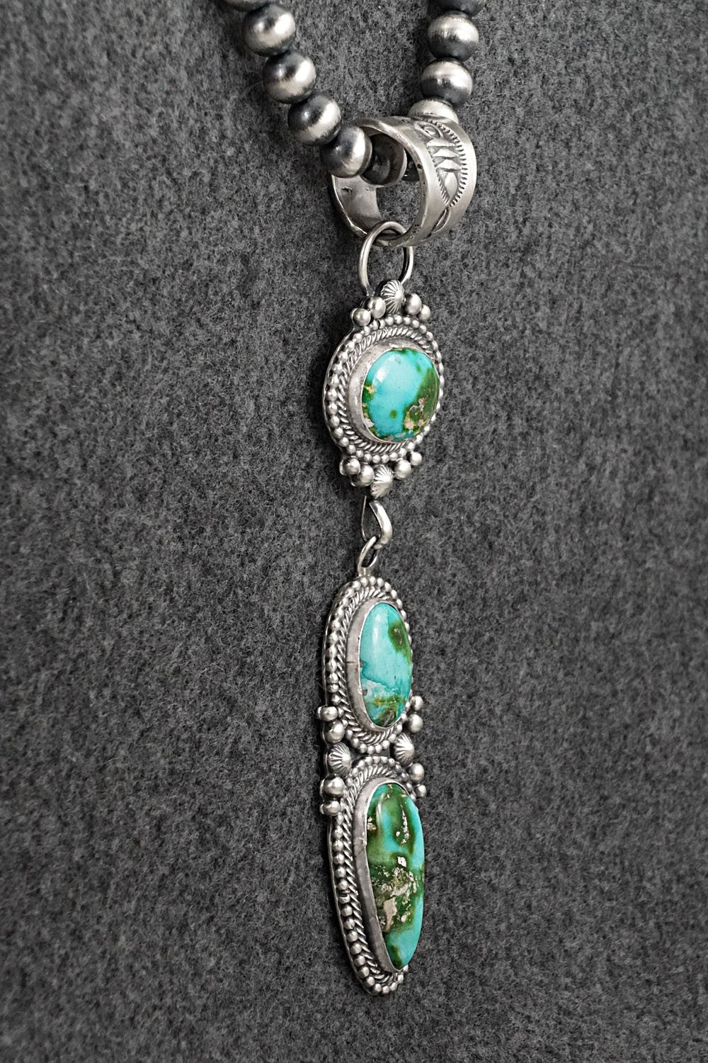 Turquoise & Sterling Silver Necklace - Tom Lewis