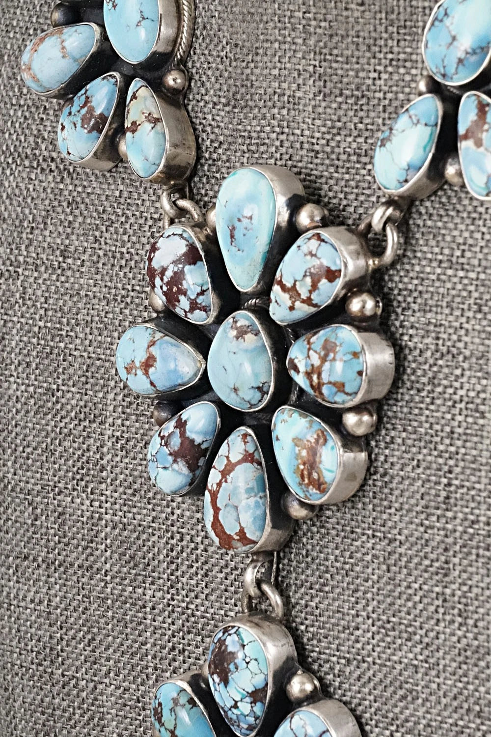 Turquoise & Sterling Silver Necklace and Earrings Set - Kathleen Livingston