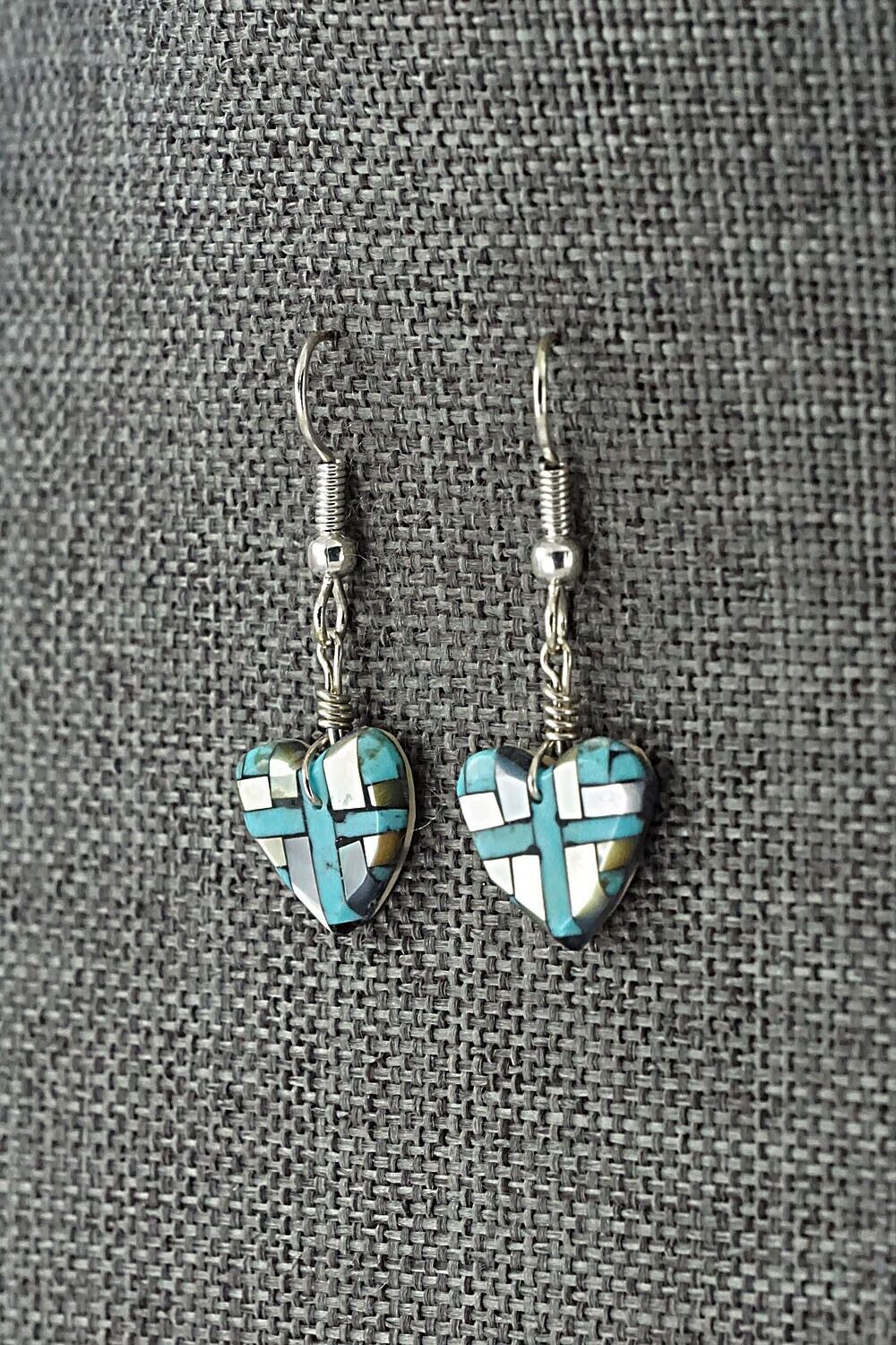Turquoise, Mother of Pearl & Sterling Silver Earrings - Joe Reano