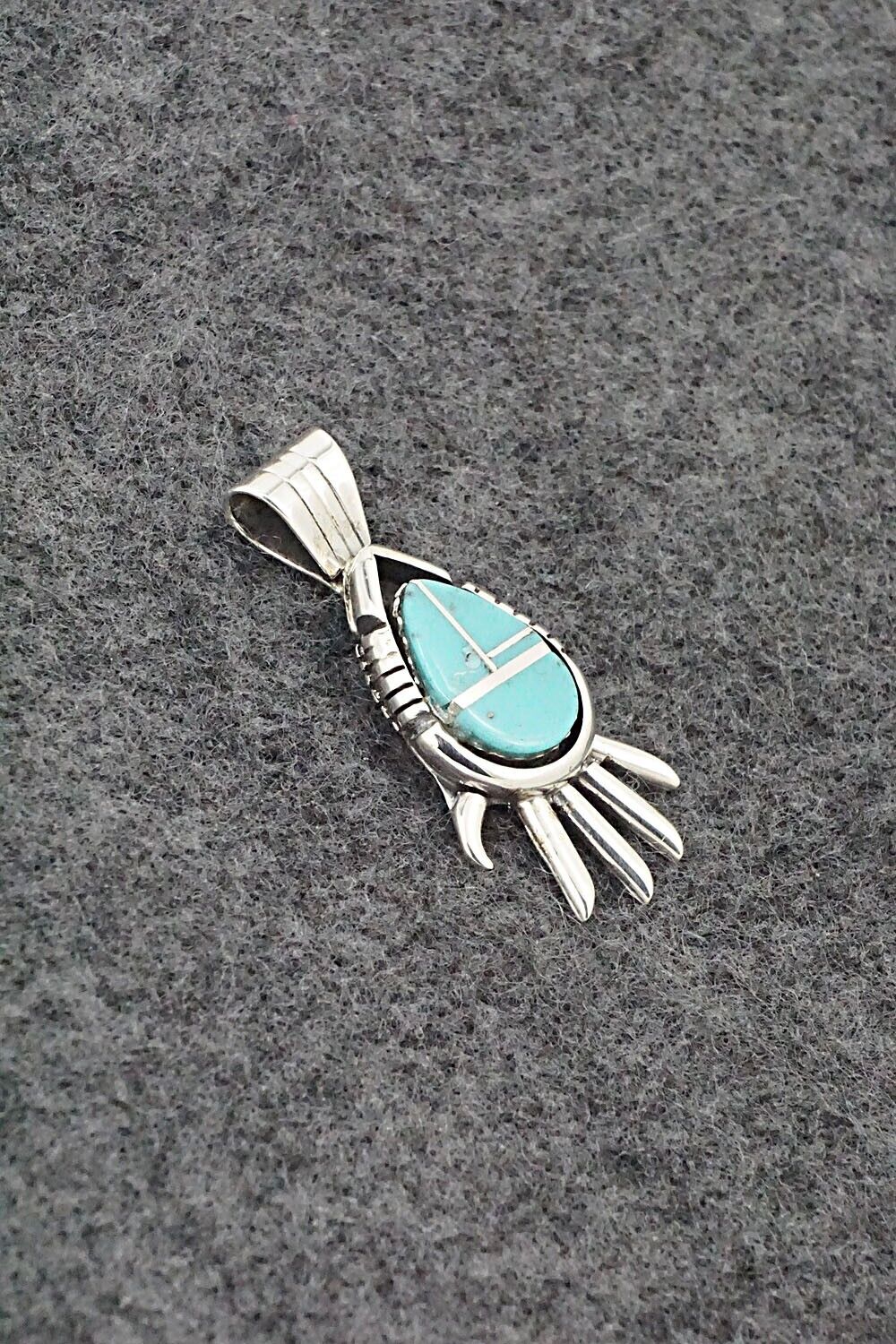 Turquoise & Sterling Silver Pendant - James Manygoats