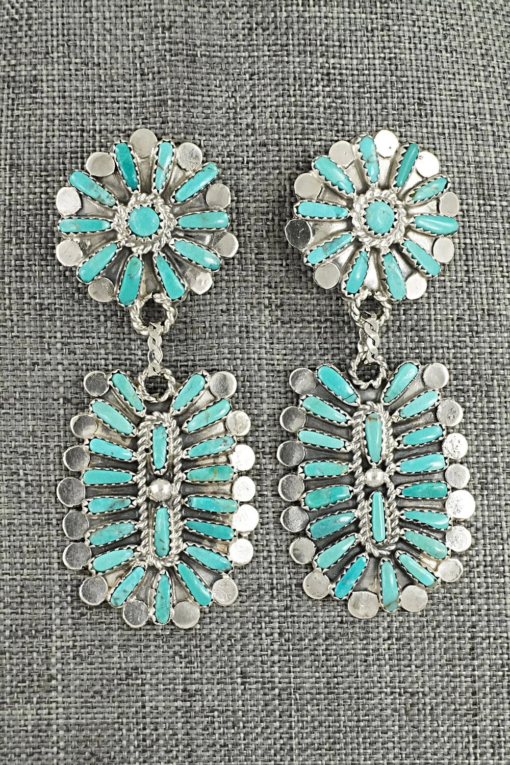 Turquoise & Sterling Silver Earrings - Lavell Byjoe