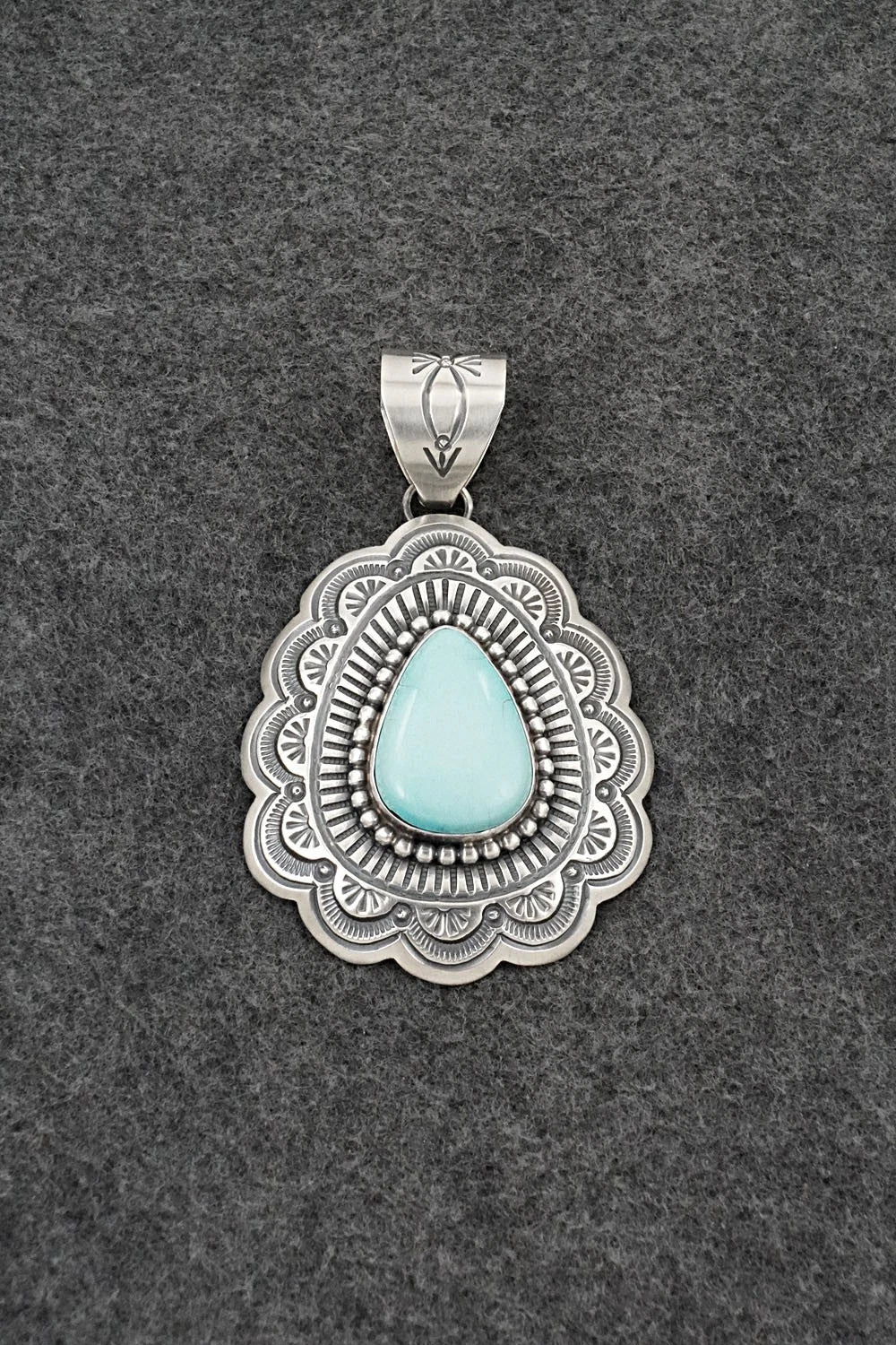 Turquoise & Sterling Silver Pendant - Arnold Blackgoat