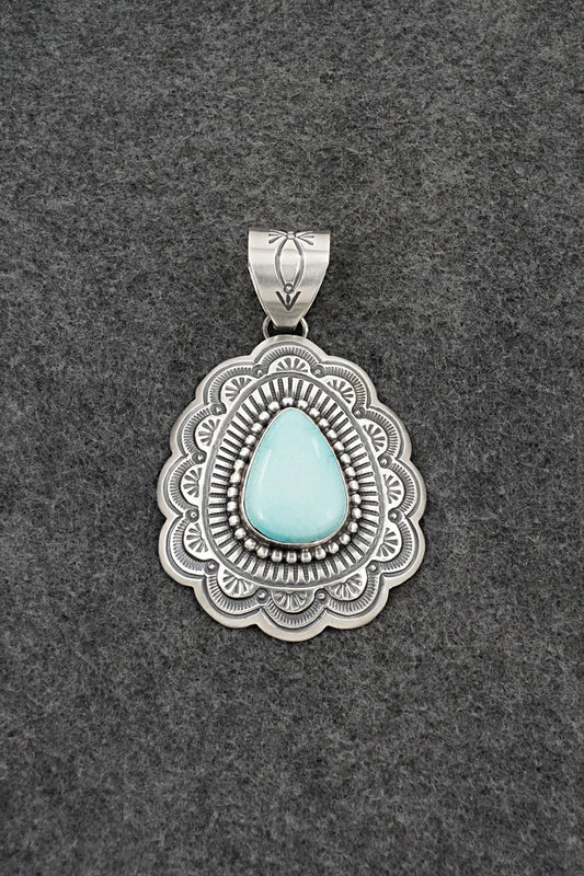 Turquoise & Sterling Silver Pendant - Arnold Blackgoat