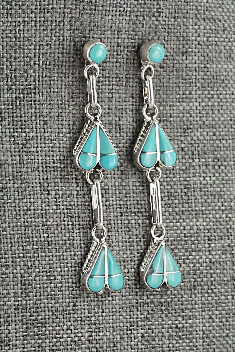 Turquoise and Sterling Silver Earrings - Velda Nastacio