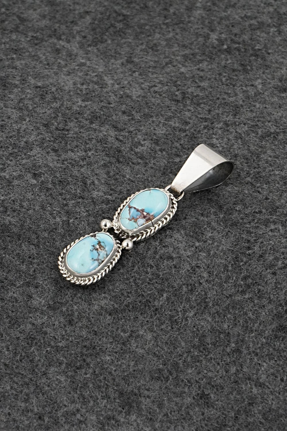 Turquoise & Sterling Silver Pendant - Eugene Gruber