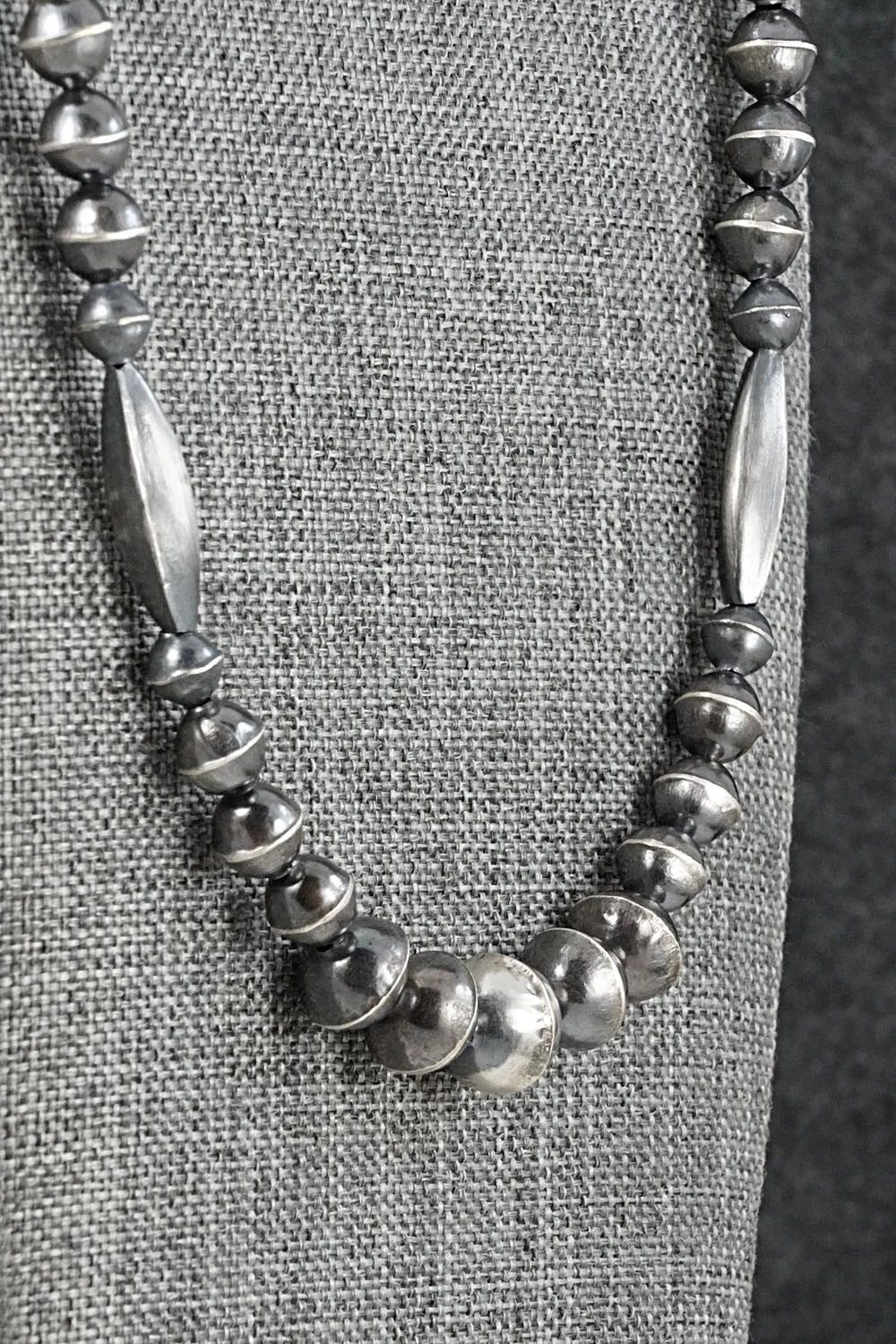 Sterling Silver Navajo Pearl Necklace 24" - Vintage