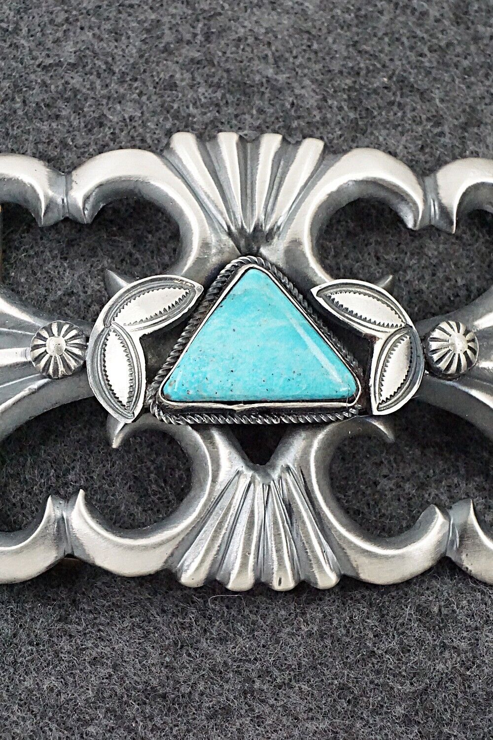 Turquoise & Sterling Silver Belt Buckle - Henry Morgan