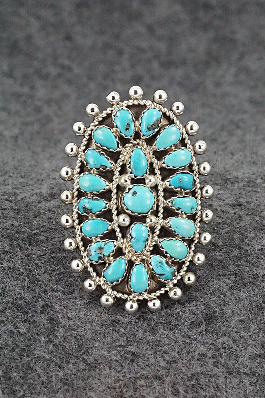 Turquoise & Sterling Silver Ring - Eunise Wilson - Size 7