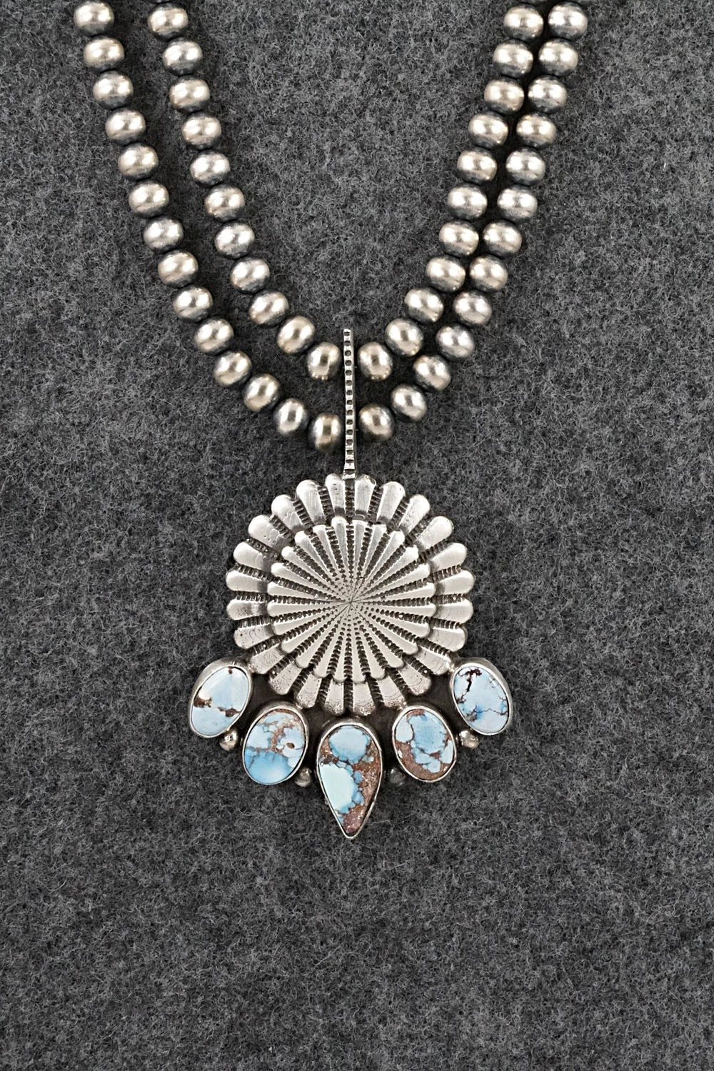 Turquoise & Sterling Silver Necklace - Tom Lewis