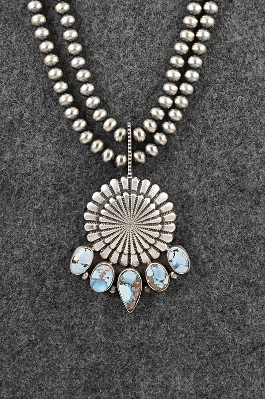 Turquoise & Sterling Silver Necklace - Tom Lewis
