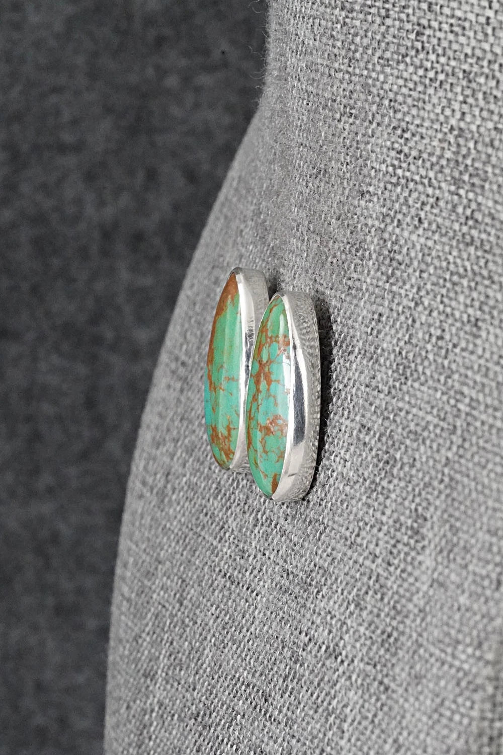 Turquoise & Sterling Silver Earrings - Eugene Gruber